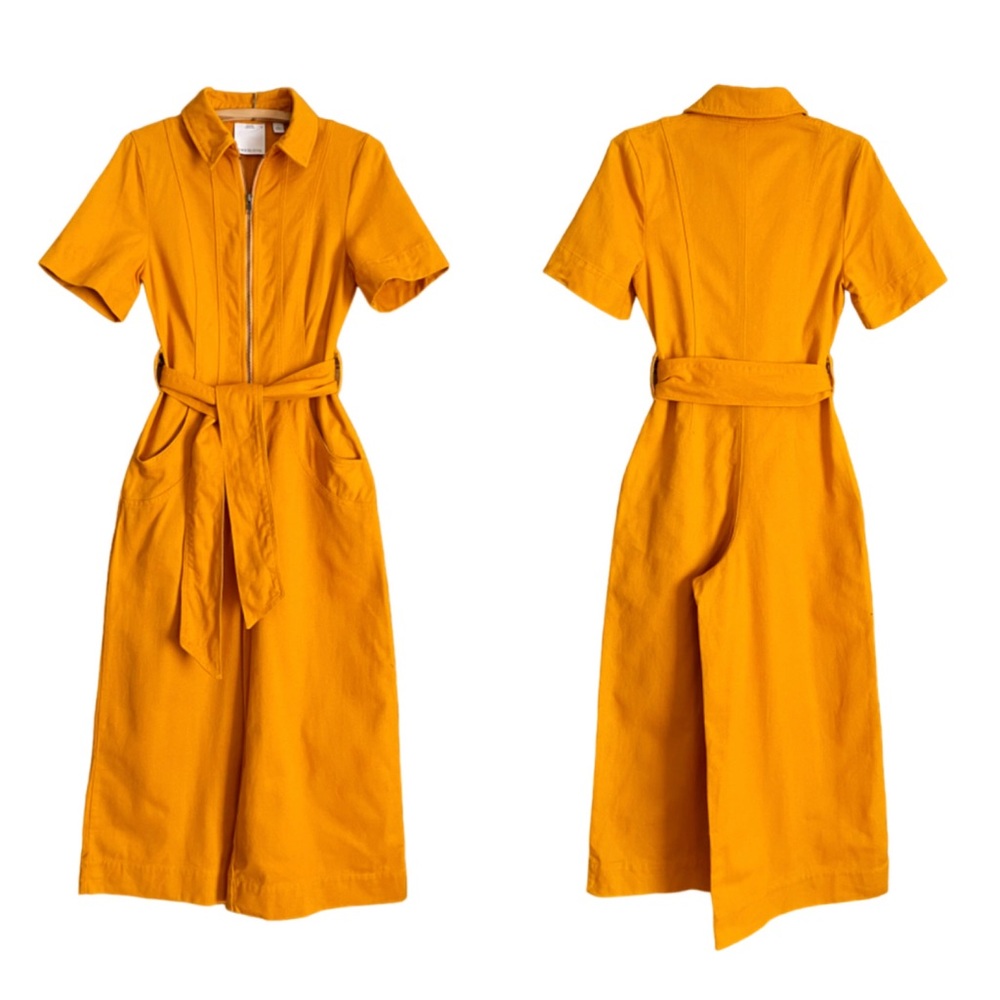 C/MEO Collective Denim Wide Leg Front Zip Belted Jumpsuit - Picture 6 of 8